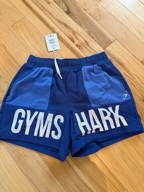 Gymshark Navy and Royal Blue Mesh Athletic Shorts